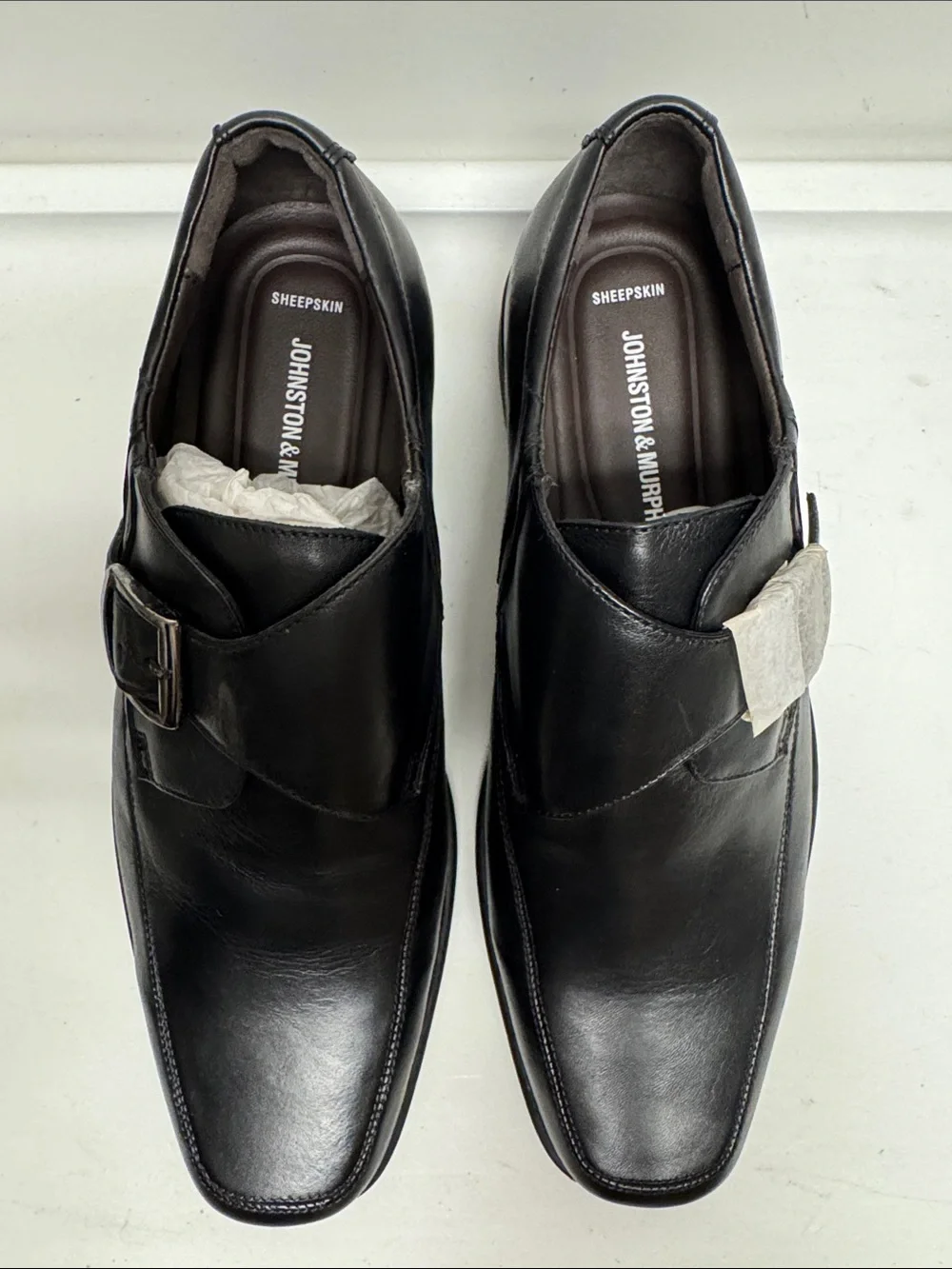 Johnston & Murphy Cullis Monk Black Leather Single Strap Loafers